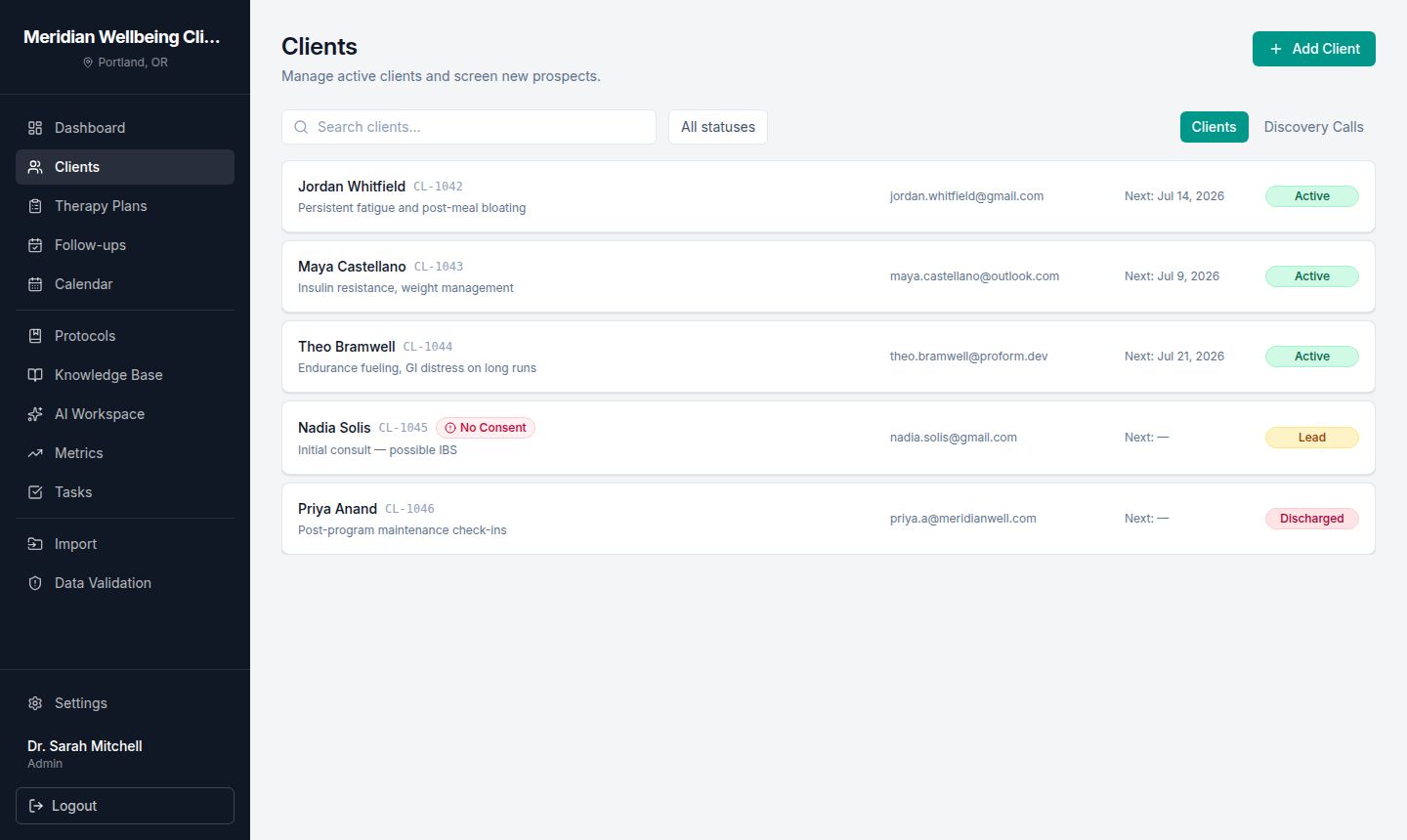 Client profiles