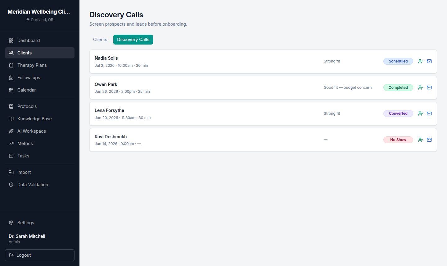 Discovery calls